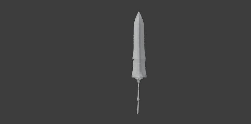 large fantasy sword Low-poly 3D model_14