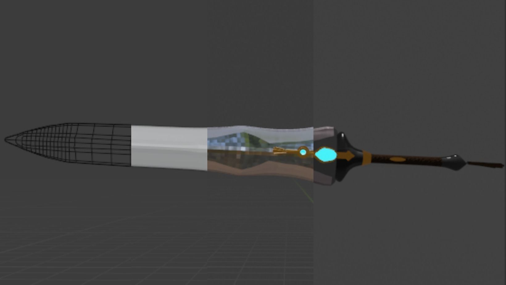 large fantasy sword Low-poly 3D model_8