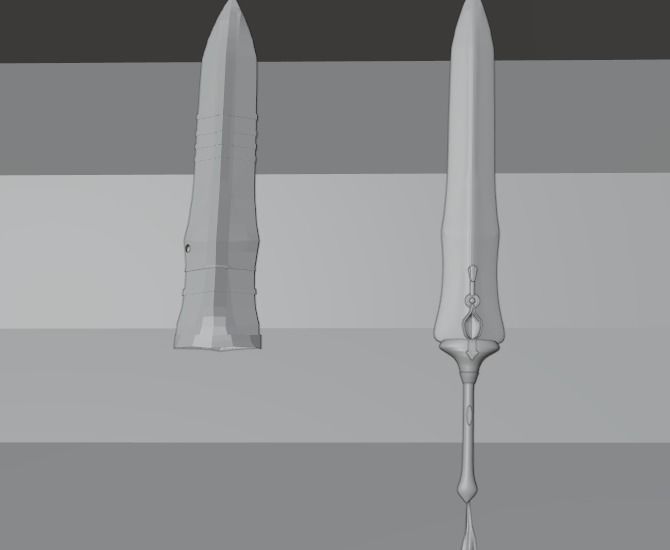 large fantasy sword Low-poly 3D model_18