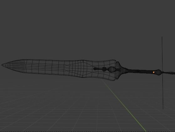 large fantasy sword Low-poly 3D model_22