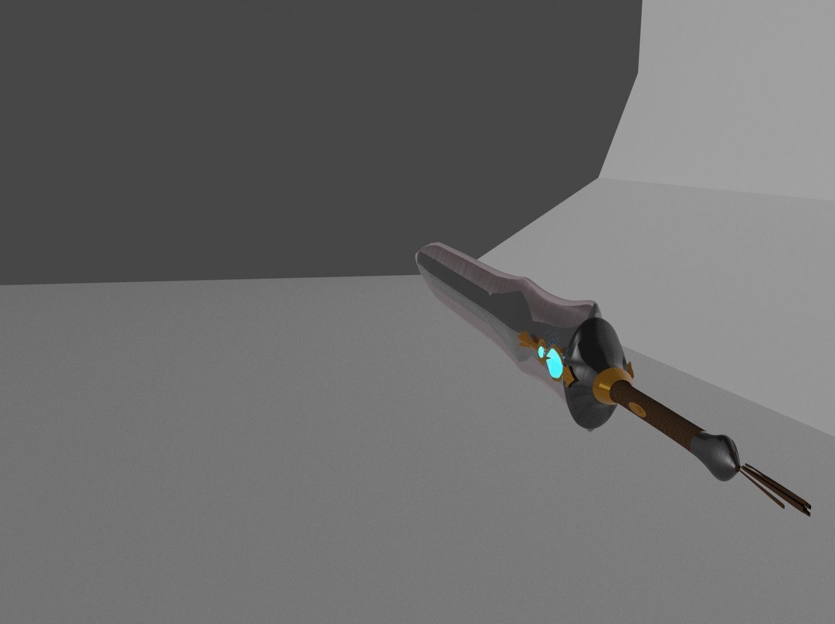 large fantasy sword Low-poly 3D model_9