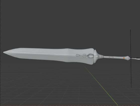 large fantasy sword Low-poly 3D model_16