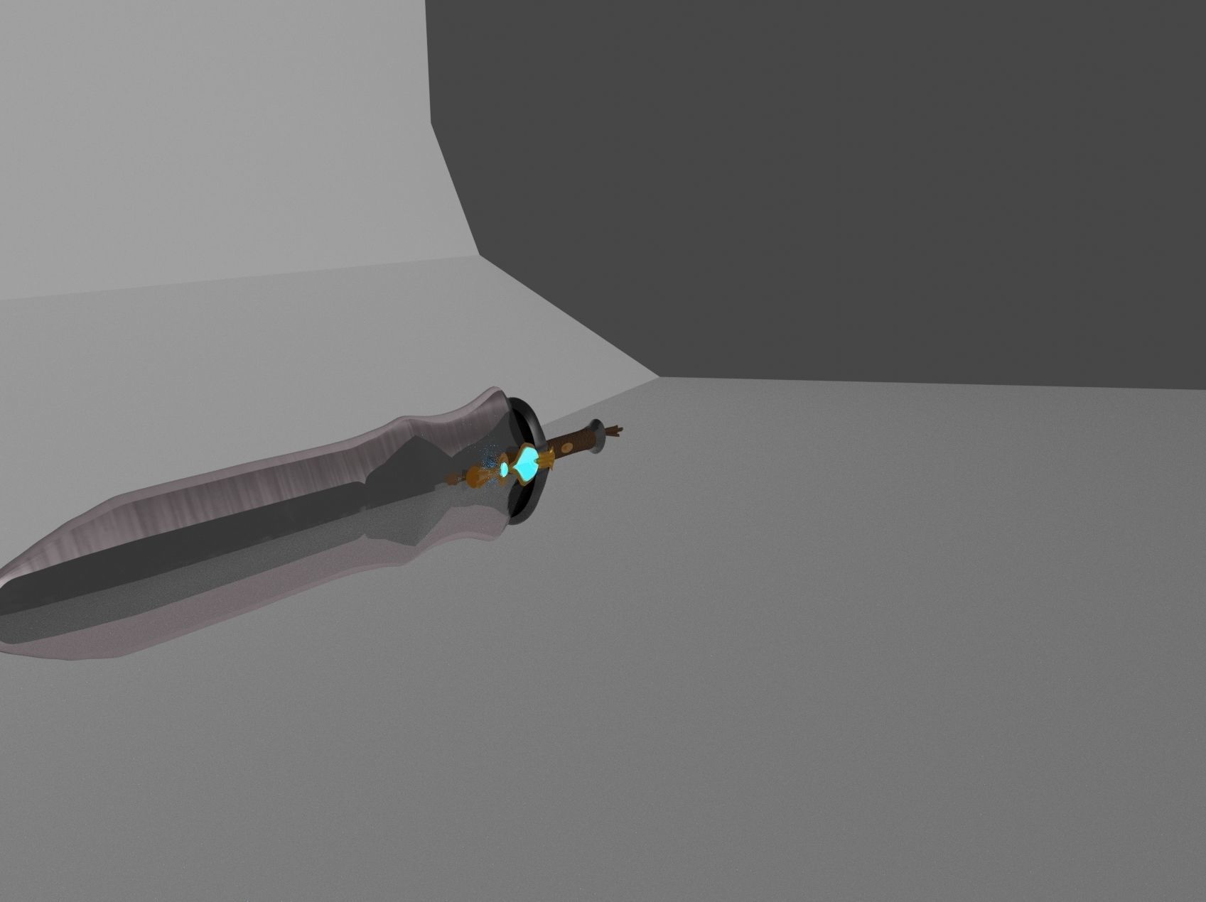 large fantasy sword Low-poly 3D model_7