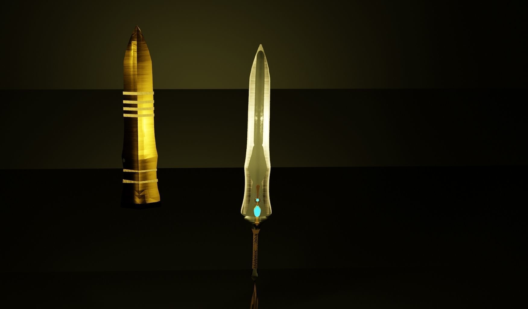 large fantasy sword Low-poly 3D model_3