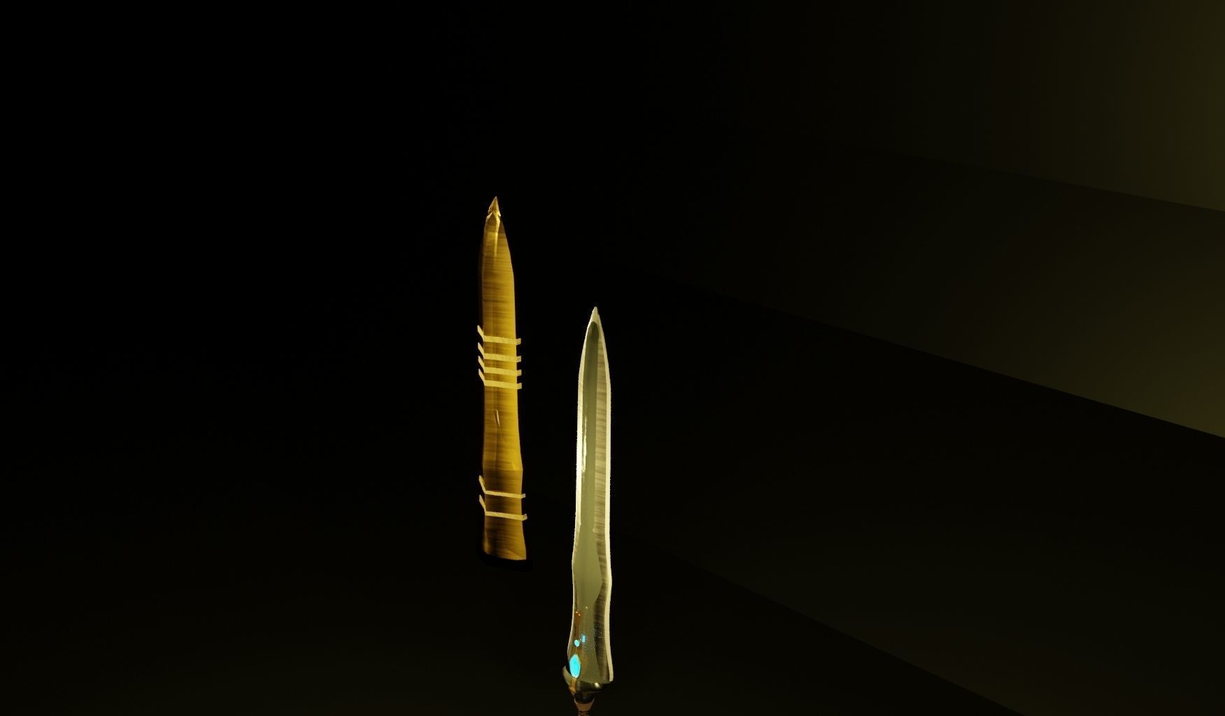 large fantasy sword Low-poly 3D model_4