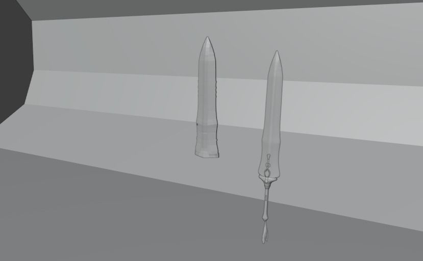 large fantasy sword Low-poly 3D model_17