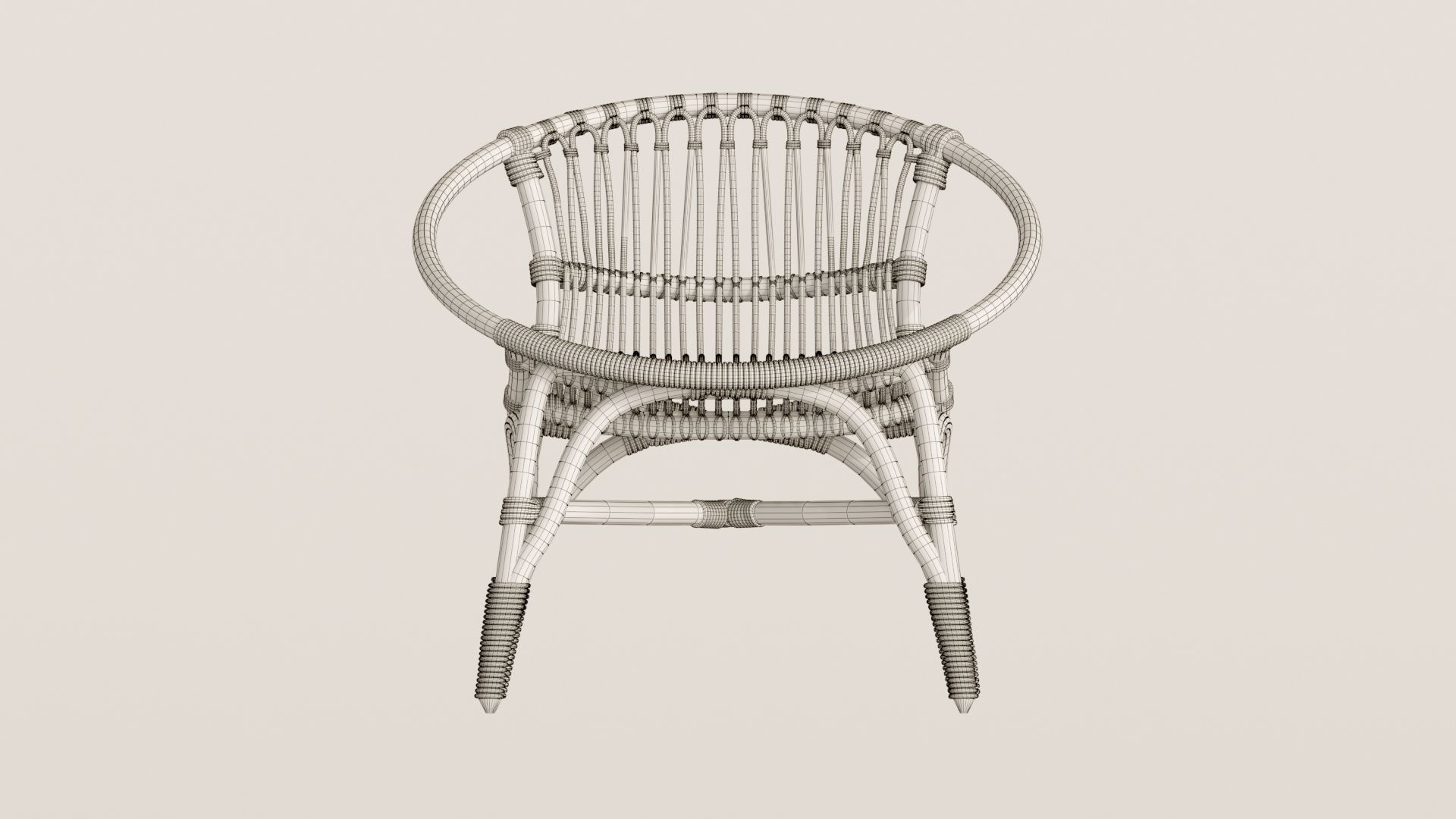 Furniture rattan chair 3D model_3