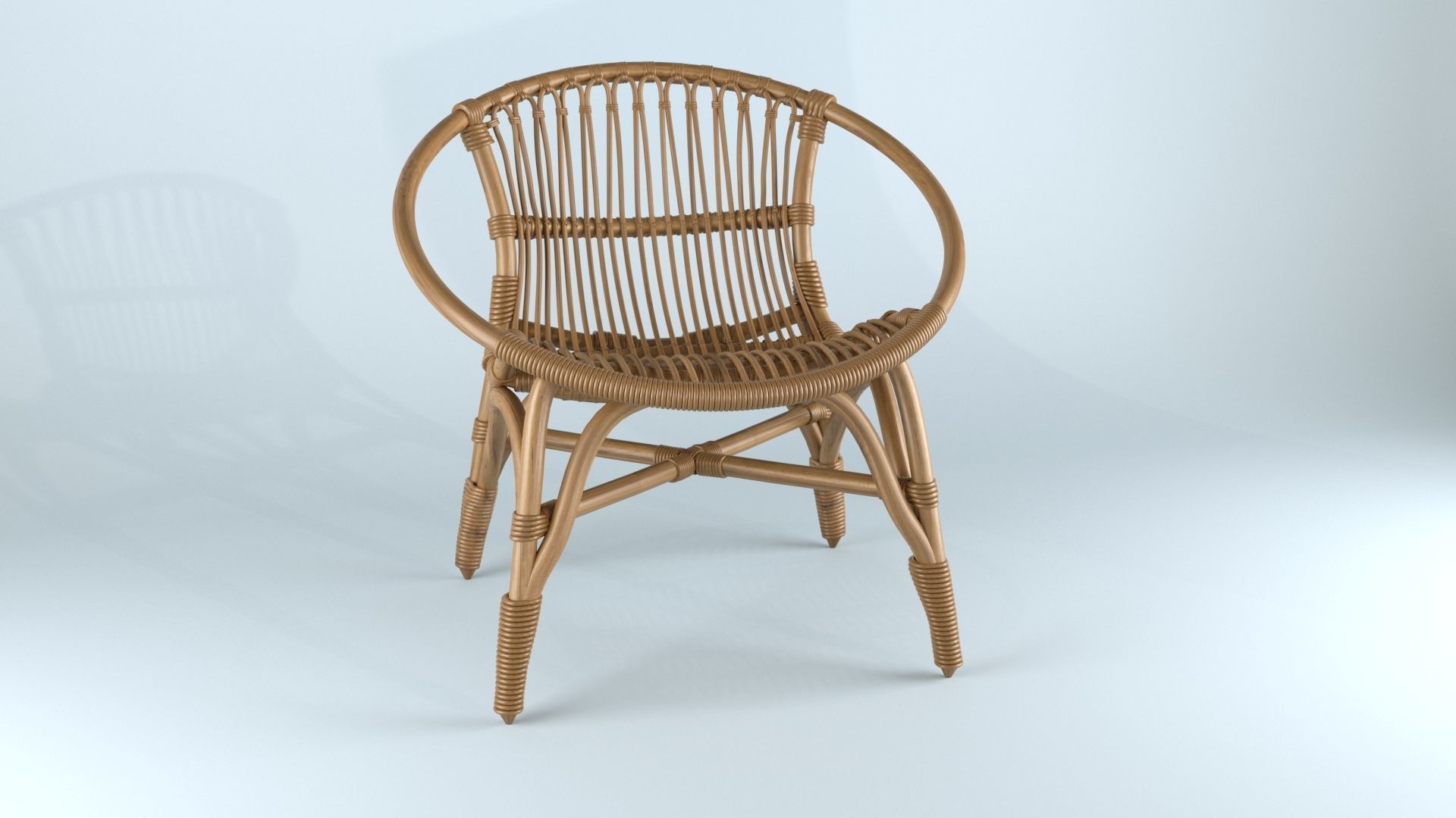 Furniture rattan chair 3D model_1
