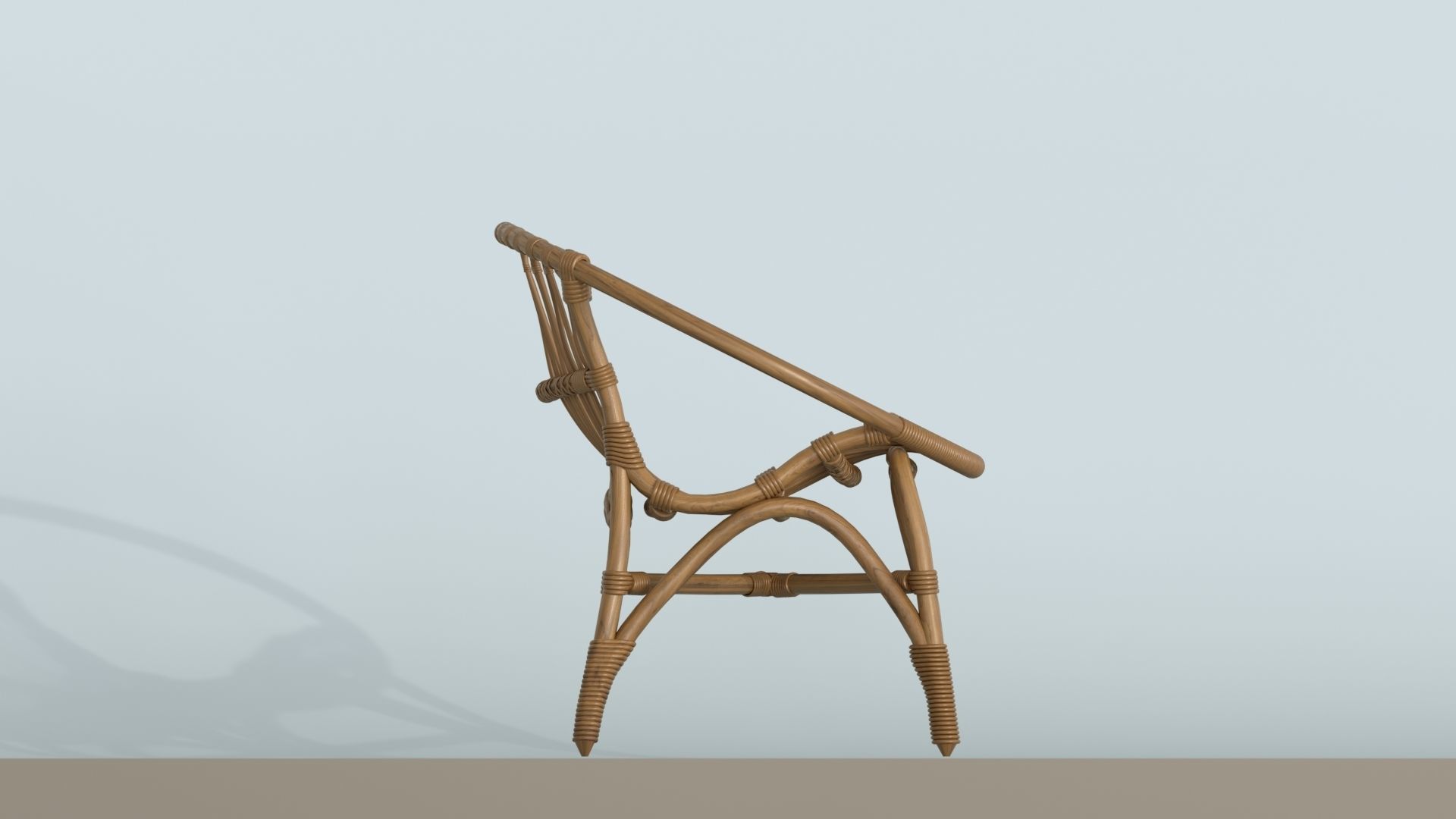 Furniture rattan chair 3D model_7