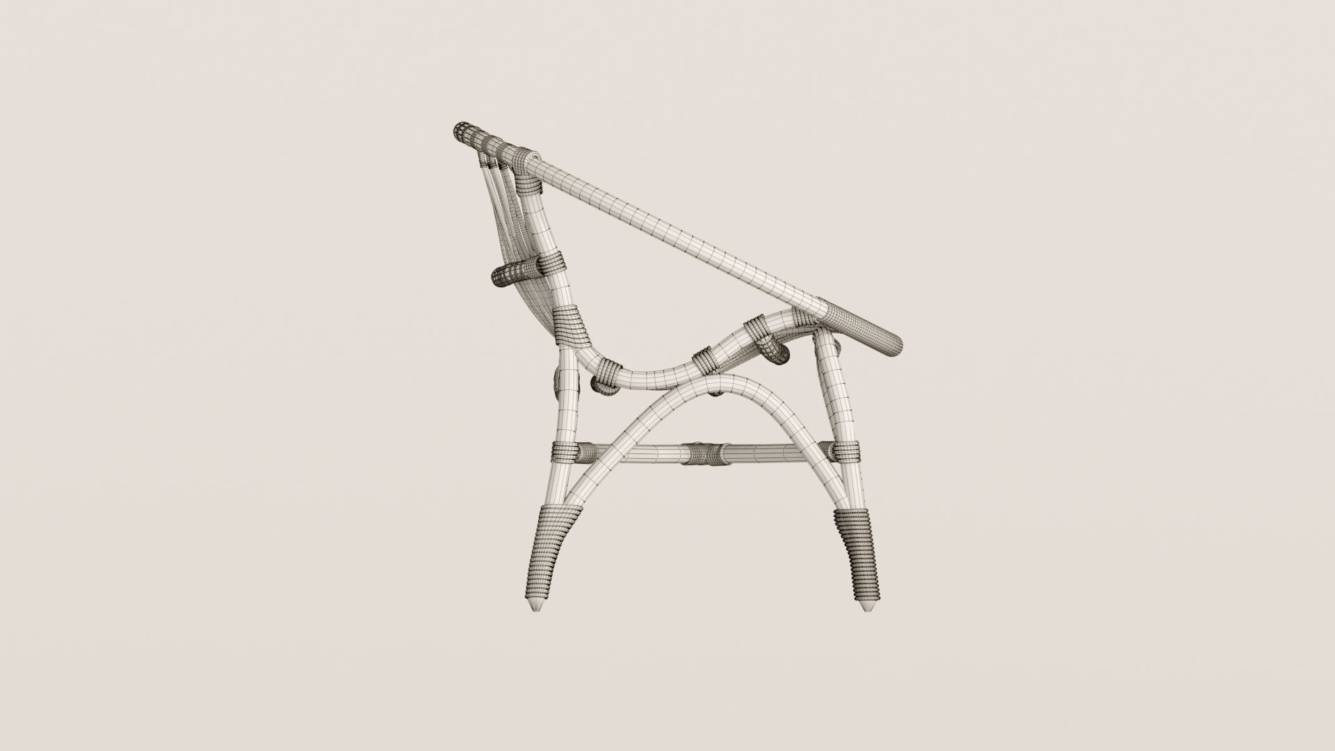 Furniture rattan chair 3D model_4