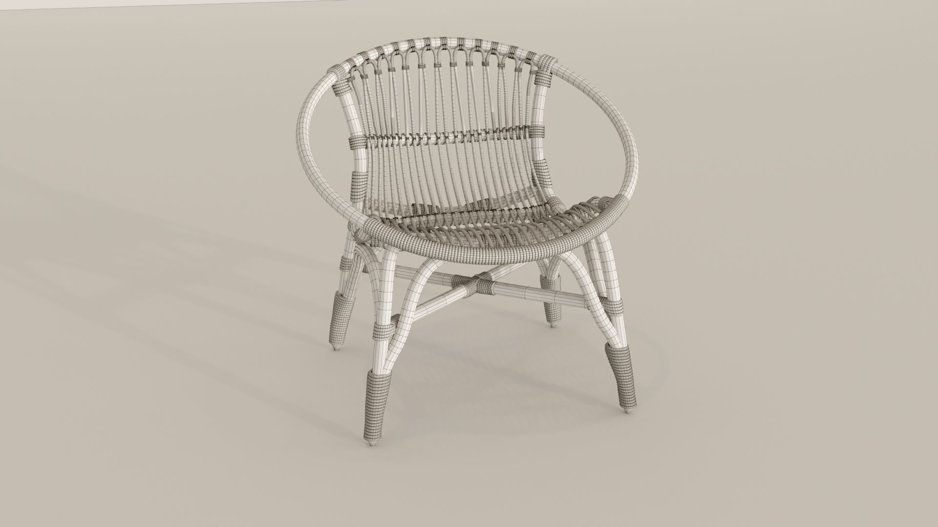 Furniture rattan chair 3D model_2