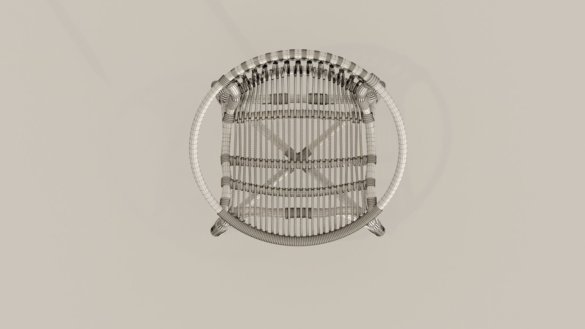 Furniture rattan chair 3D model_5