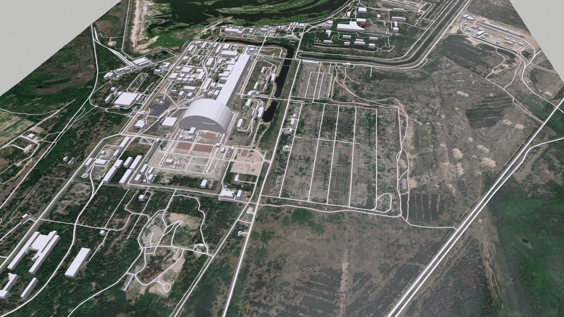 Cityscape Chornobyl  nuclear power plant in Ukraine 3D model_6
