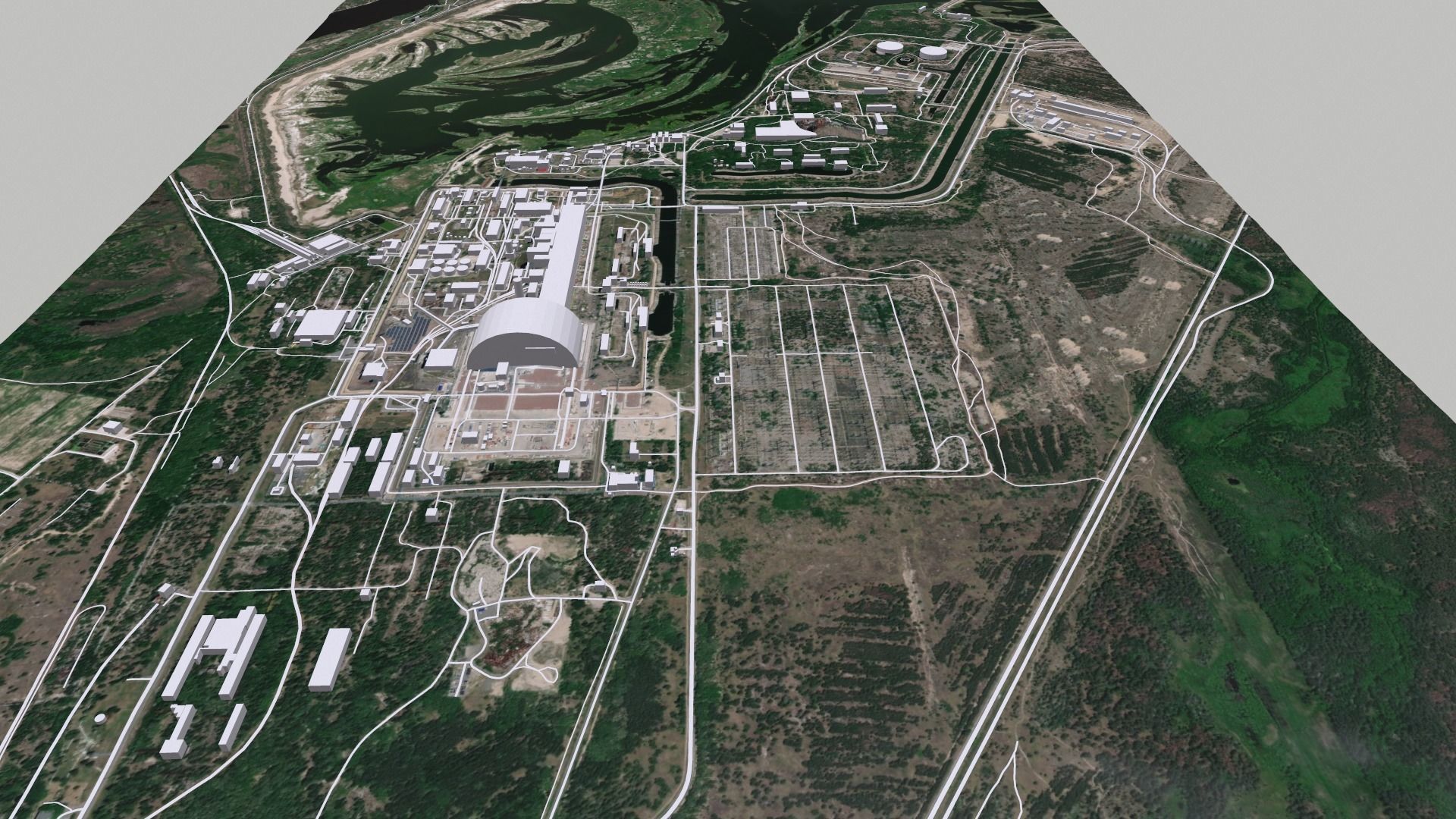 Cityscape Chornobyl  nuclear power plant in Ukraine 3D model_4