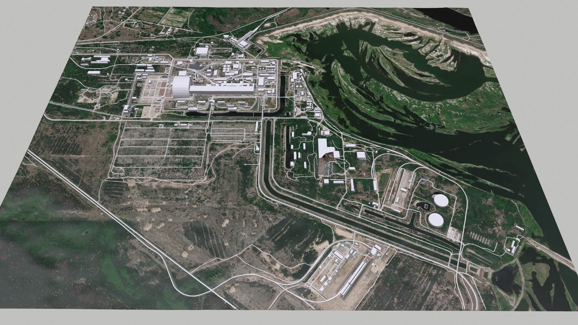 Cityscape Chornobyl  nuclear power plant in Ukraine 3D model_3