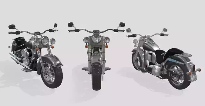 Motorcycle harley-davidson softail Low-poly 3D model