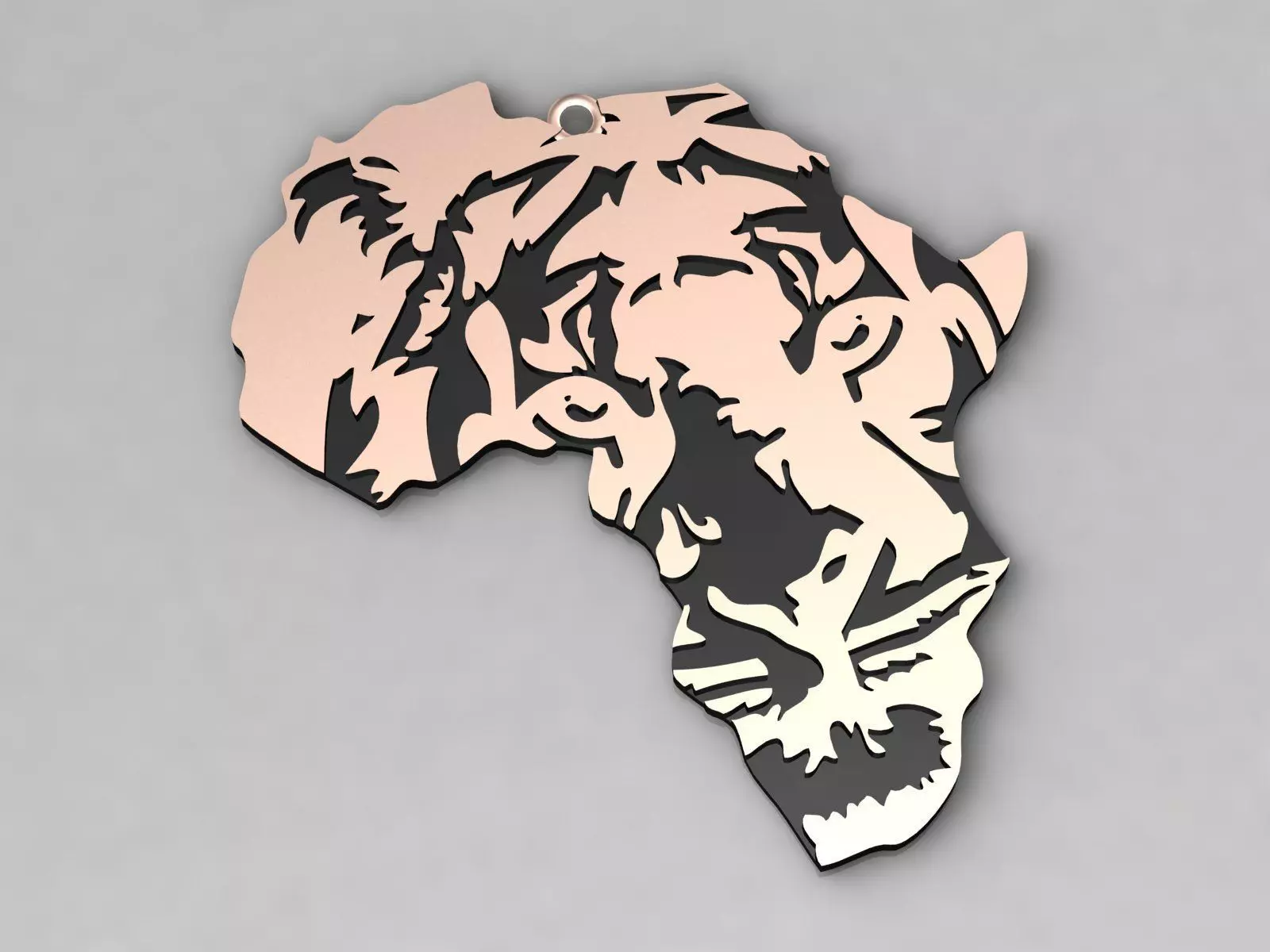 Africa Lion Charm Pendant 3D print model