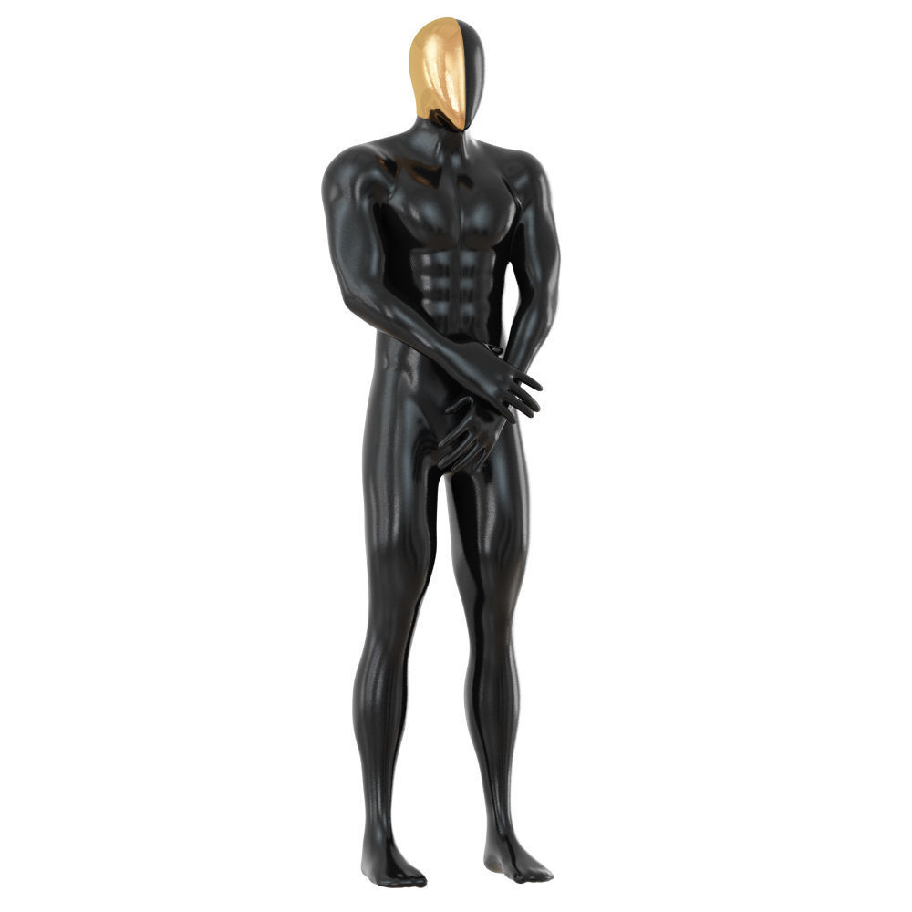 Black Male Mannequin with Golden Mask 144