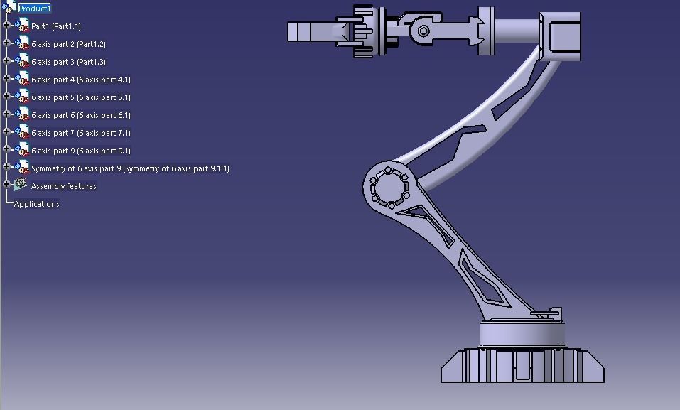 6 axis robot using catia  3D model_3