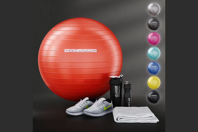 Fitness set dynapro gym ball 3D model
