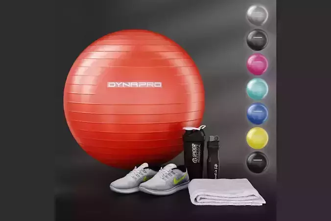 Fitness set dynapro gym ball 3D model