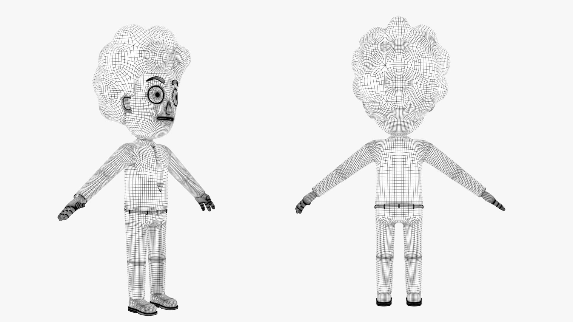 Beno Character Cartoon Rig 3D model_1