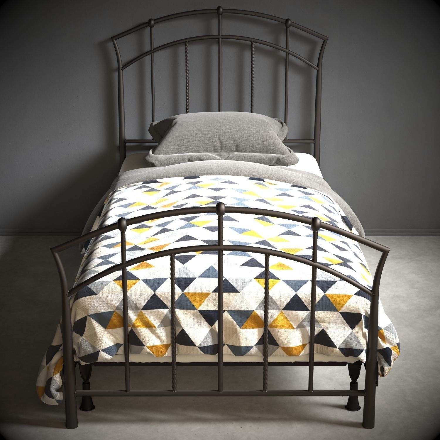 Single bed 1 3D model_1