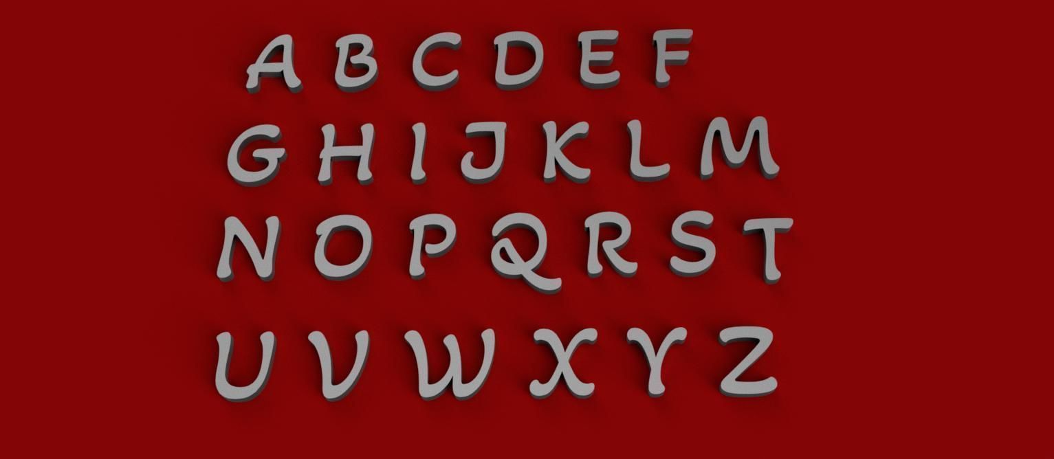AKAIA Font uppercase and lowercase 3D Letters STL FILE  3D print model_8