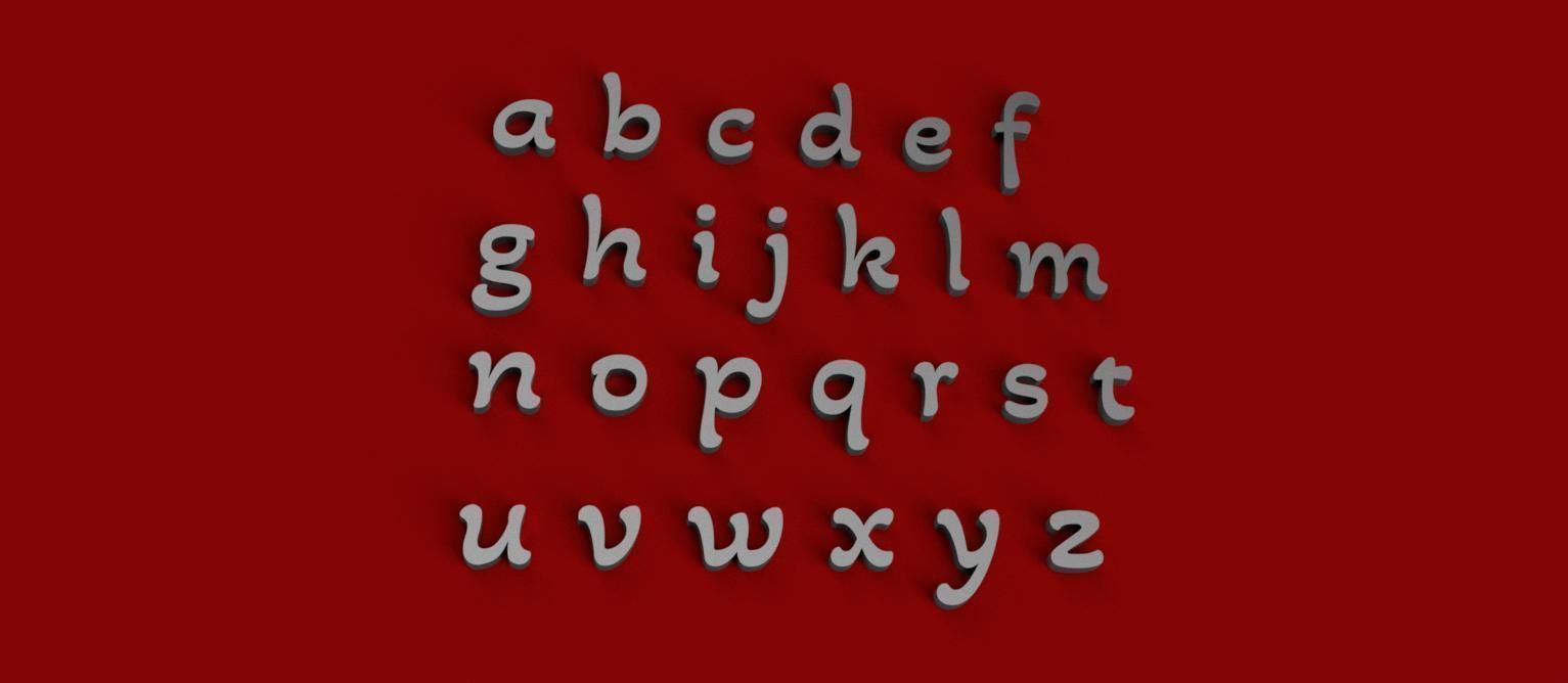 AKAIA Font uppercase and lowercase 3D Letters STL FILE  3D print model_9