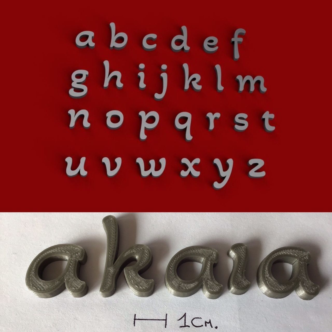 AKAIA Font uppercase and lowercase 3D Letters STL FILE  3D print model_1