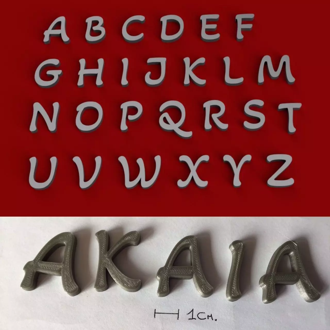 AKAIA Font uppercase and lowercase 3D Letters STL FILE  3D print model_0
