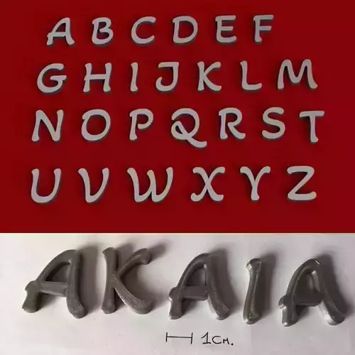 AKAIA Font uppercase and lowercase 3D Letters STL FILE  3D print model