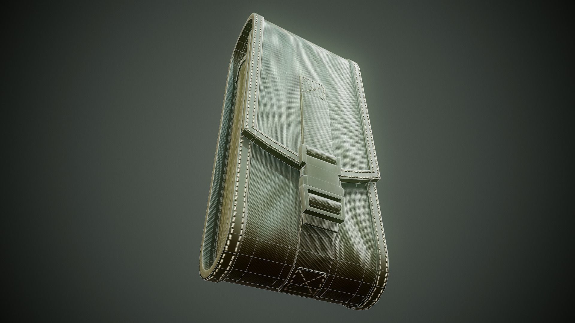 Military Pouch - Tutorial Included Low-poly 3D model_11