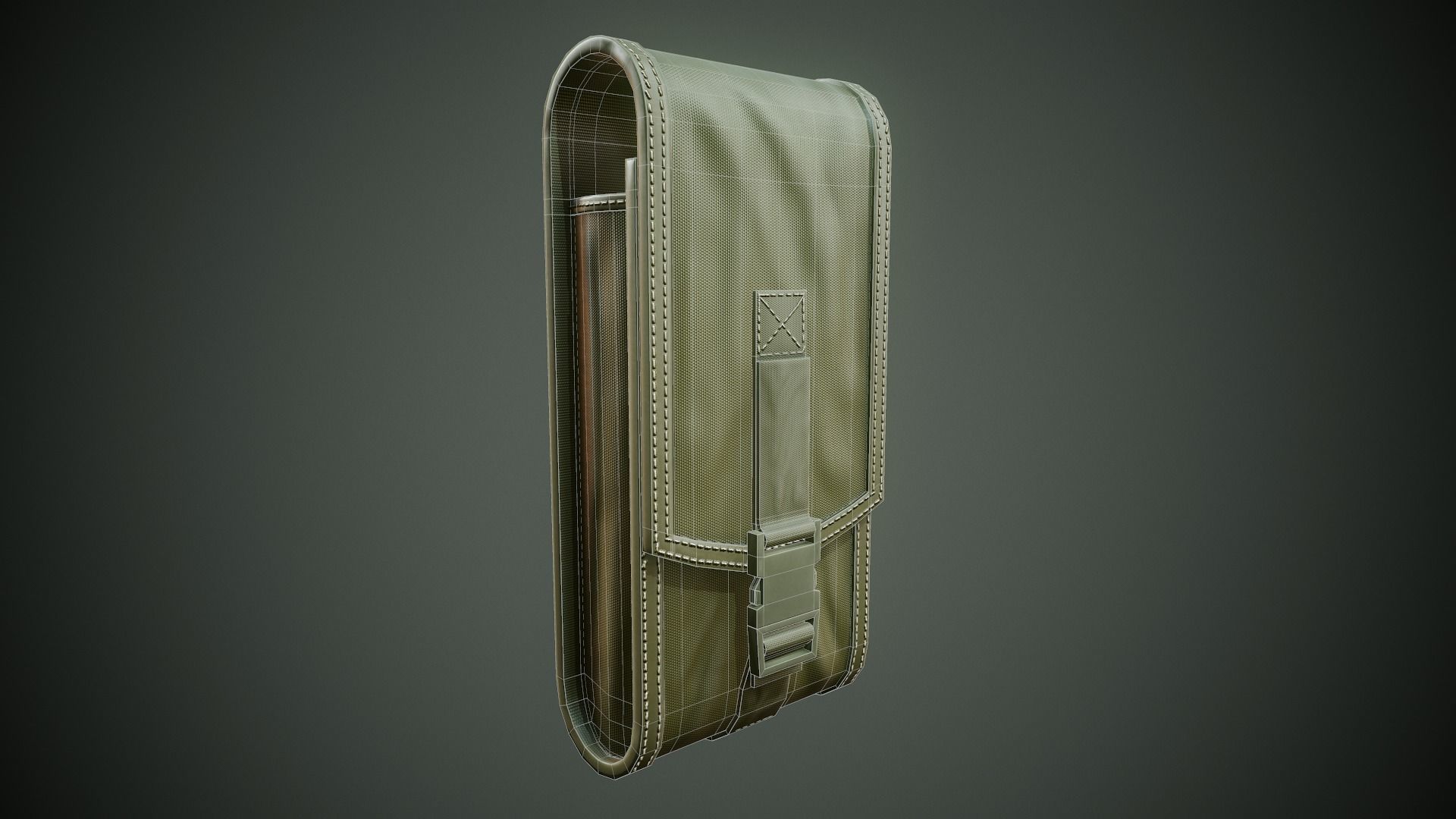 Military Pouch - Tutorial Included Low-poly 3D model_3