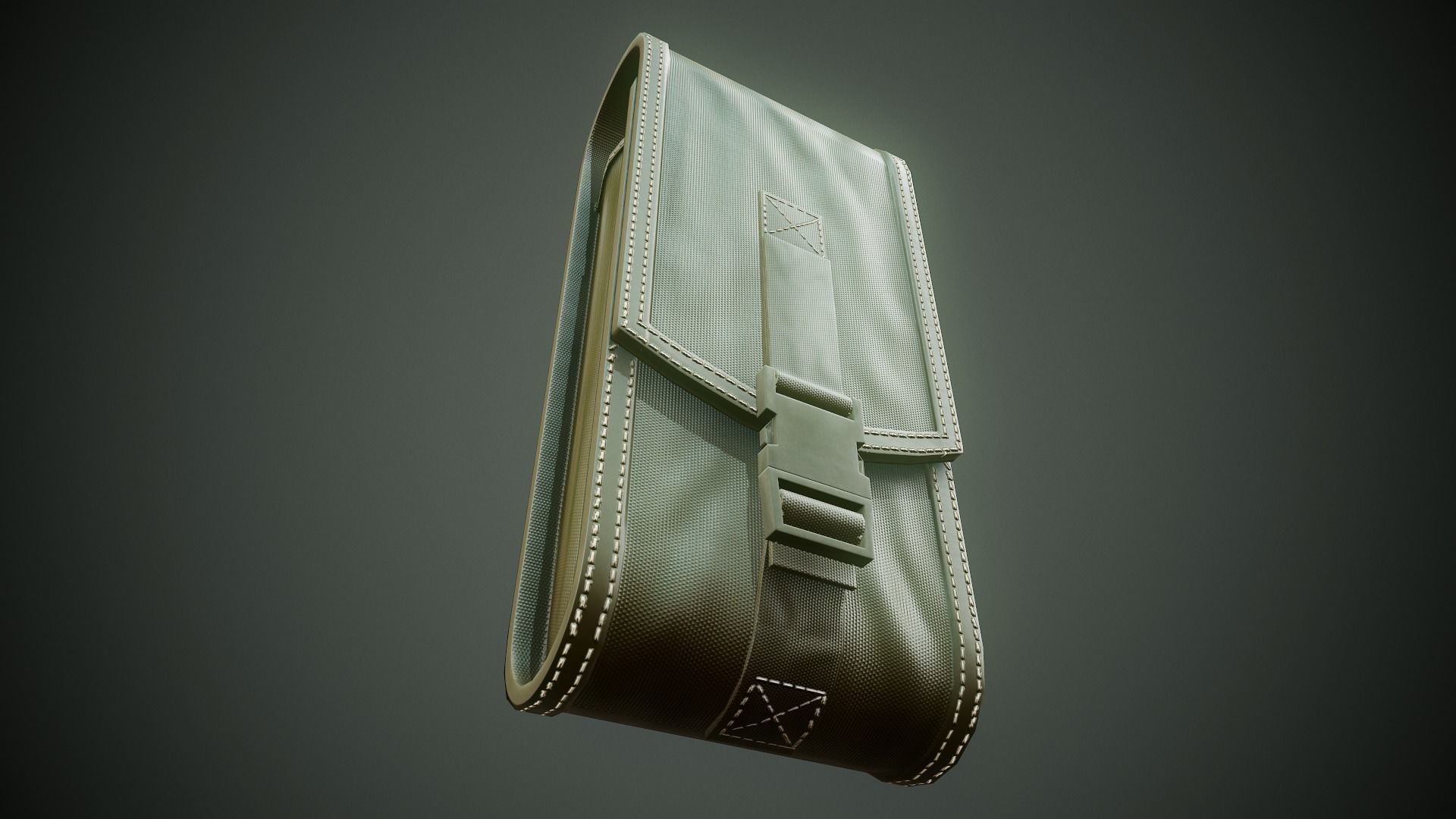 Military Pouch - Tutorial Included Low-poly 3D model_10