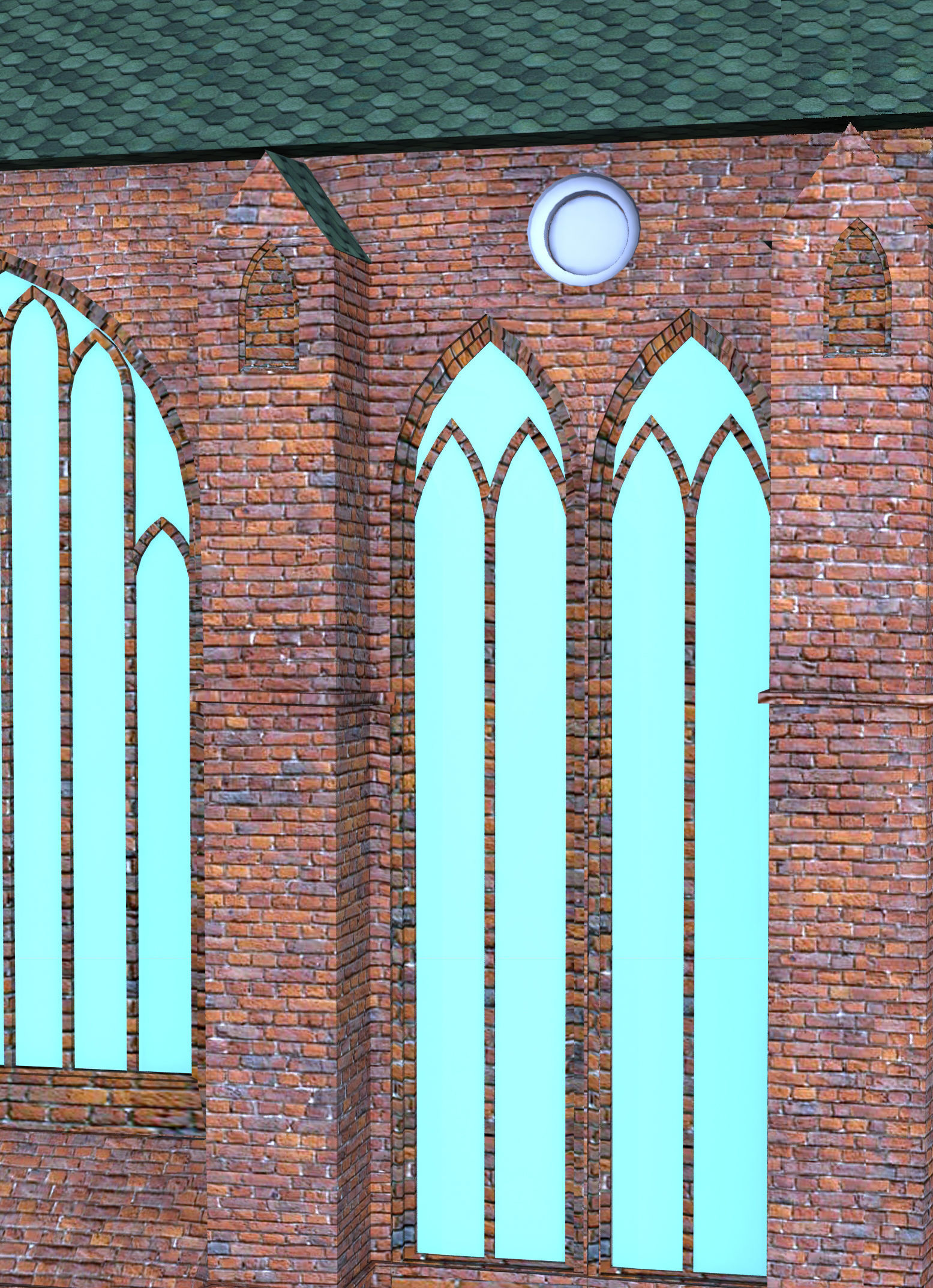 Church with roof 3D model_13