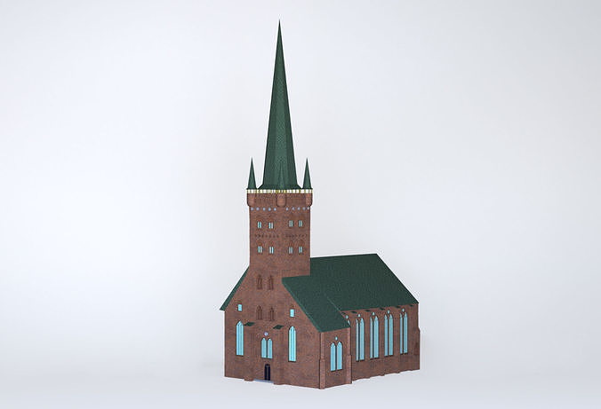 Church with roof 3D model