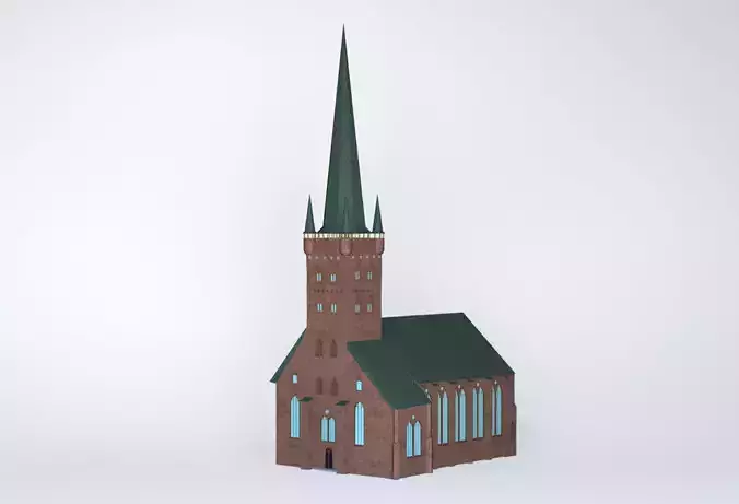 Church with roof 3D model
