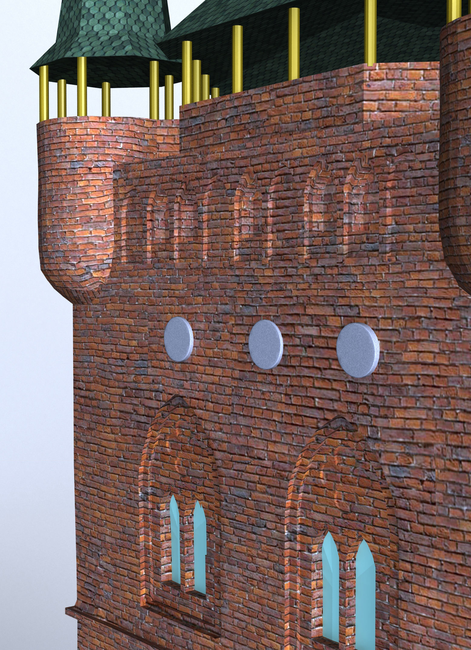 Church with roof 3D model_16