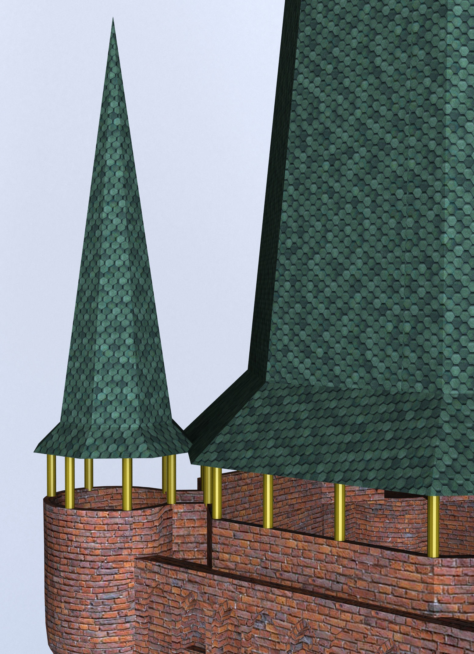Church with roof 3D model_15