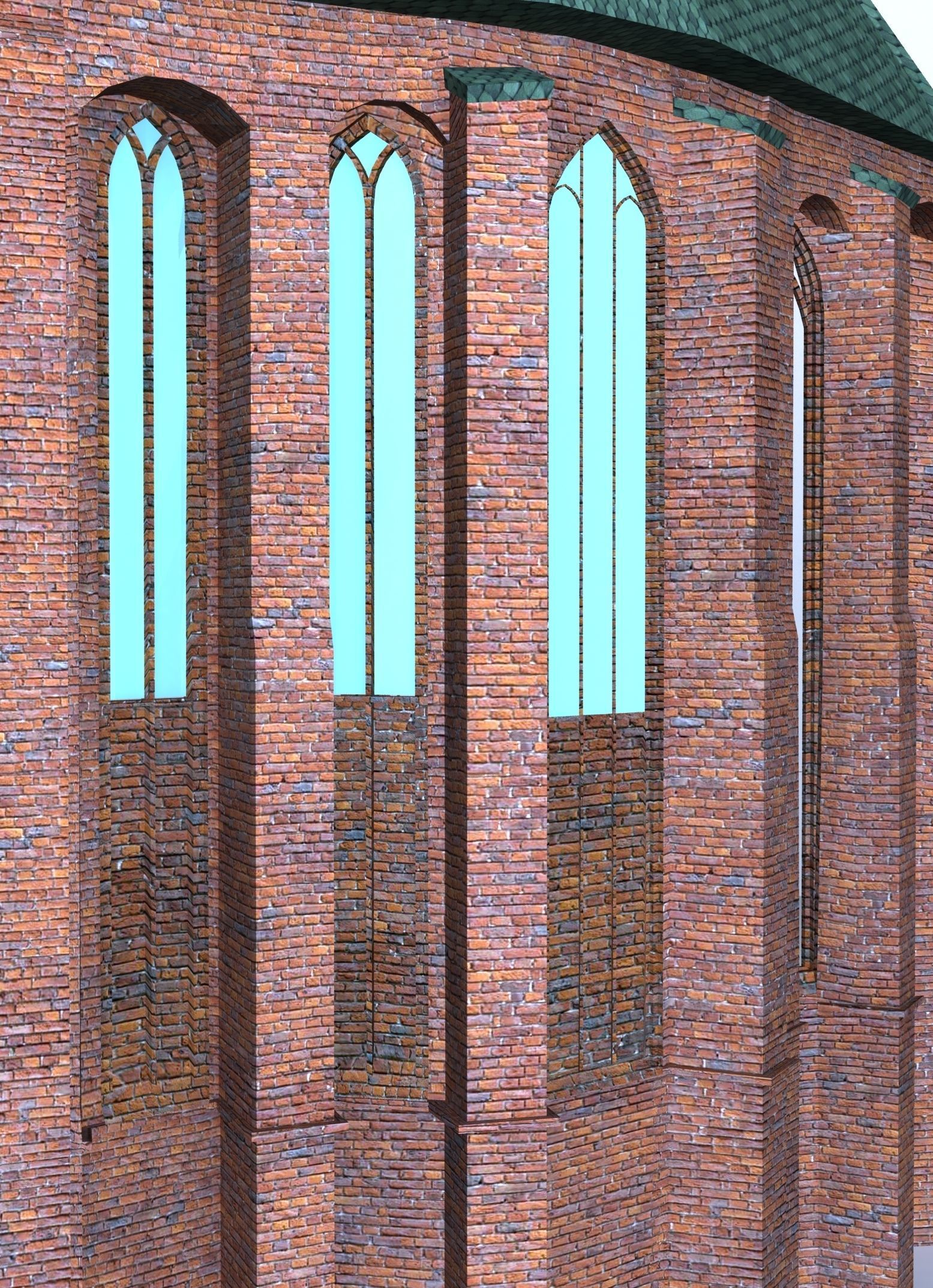 Church with roof 3D model_11