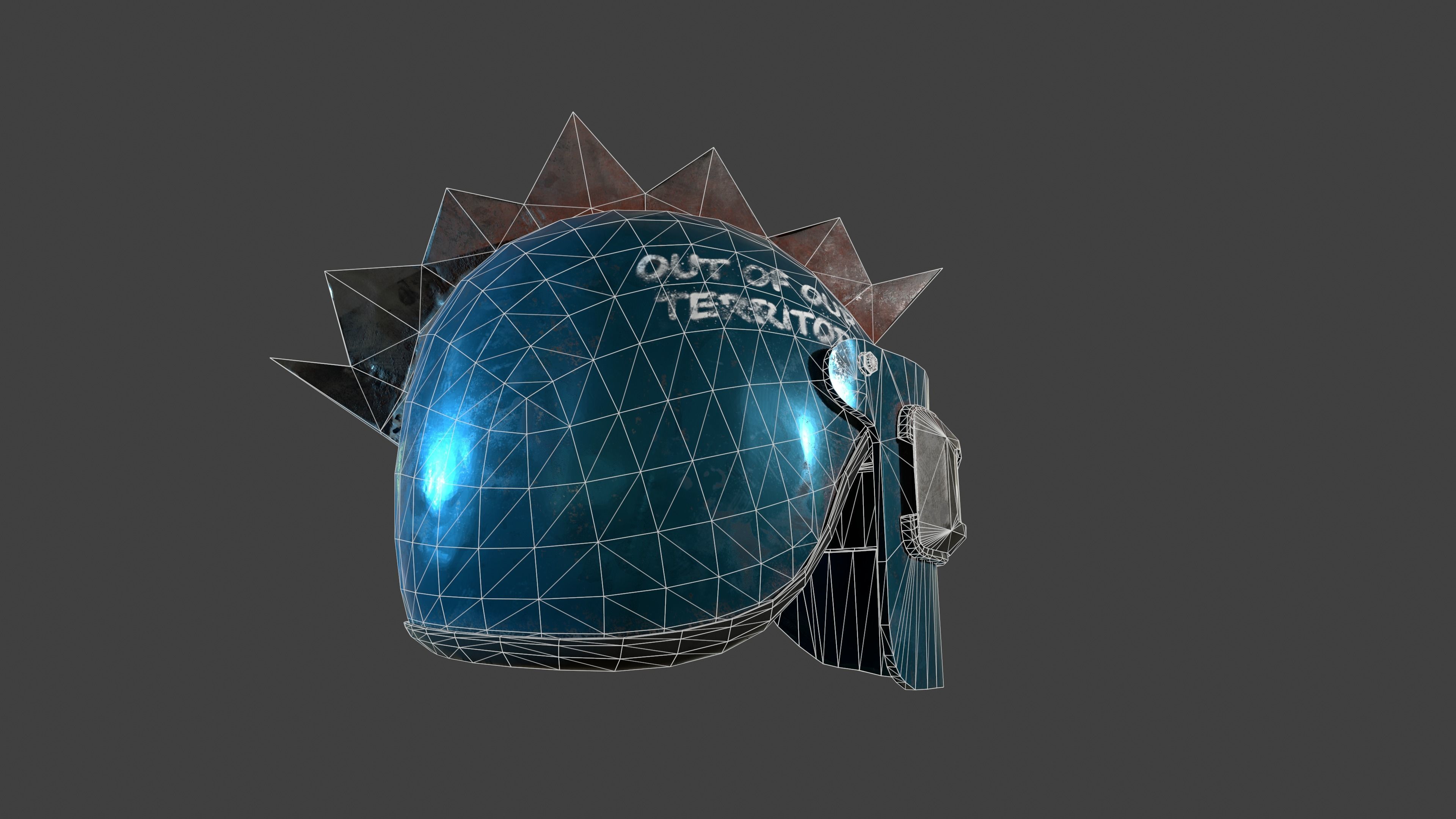 Raider helmet game ready Low-poly 3D model_5