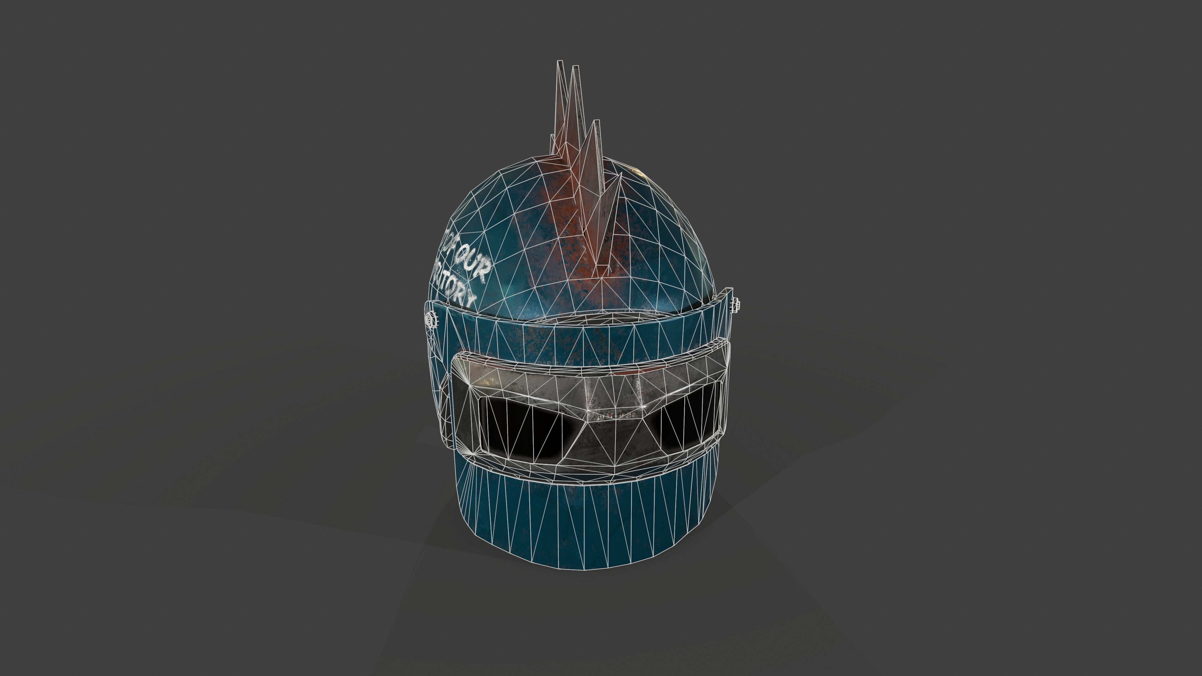 Raider helmet game ready Low-poly 3D model_4