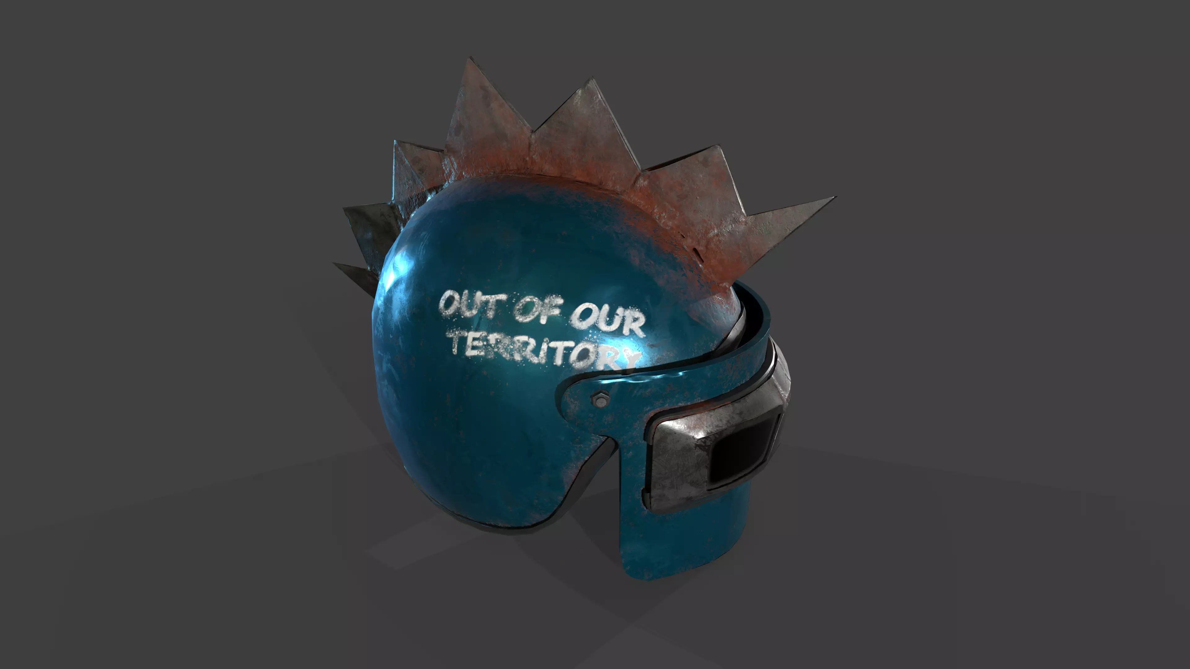 Raider helmet game ready Low-poly 3D model_0