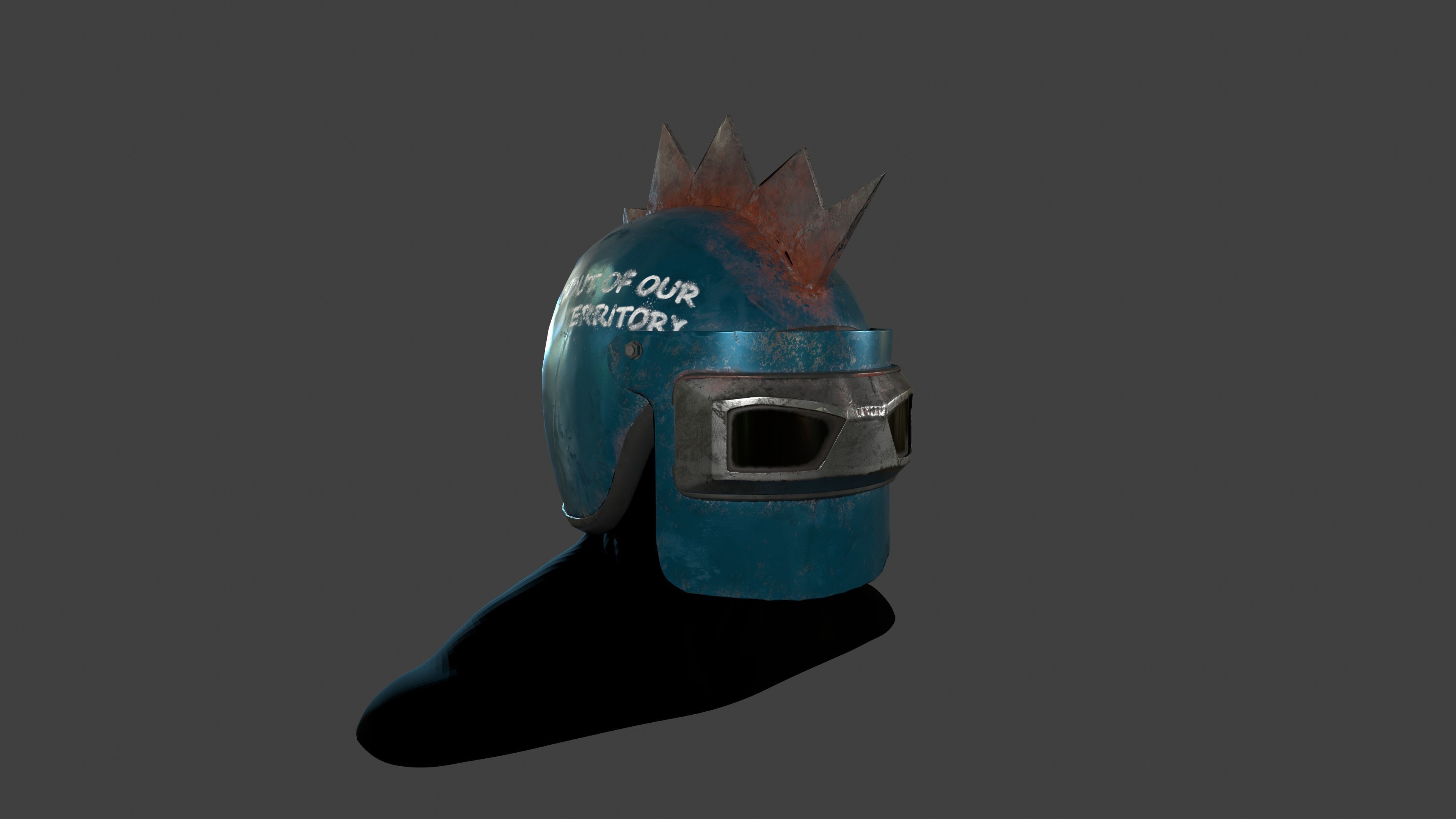 Raider helmet game ready Low-poly 3D model_1