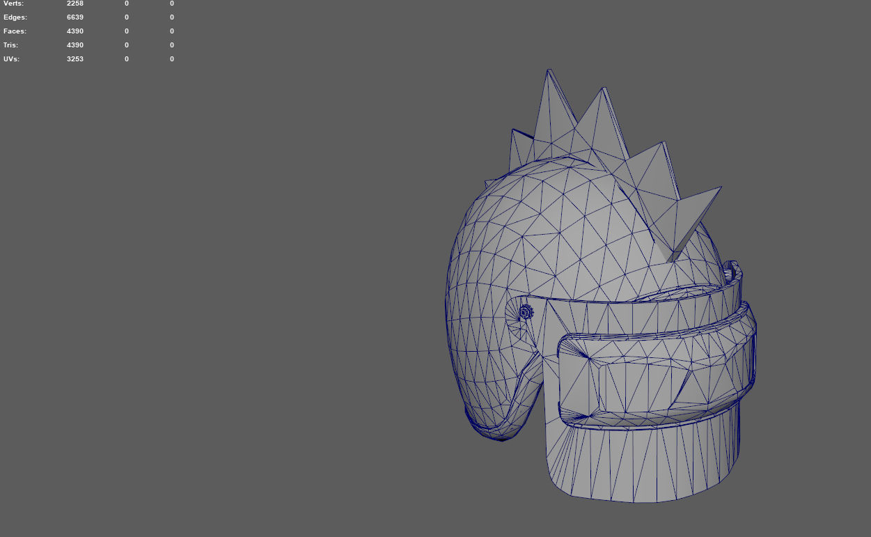 Raider helmet game ready Low-poly 3D model_6