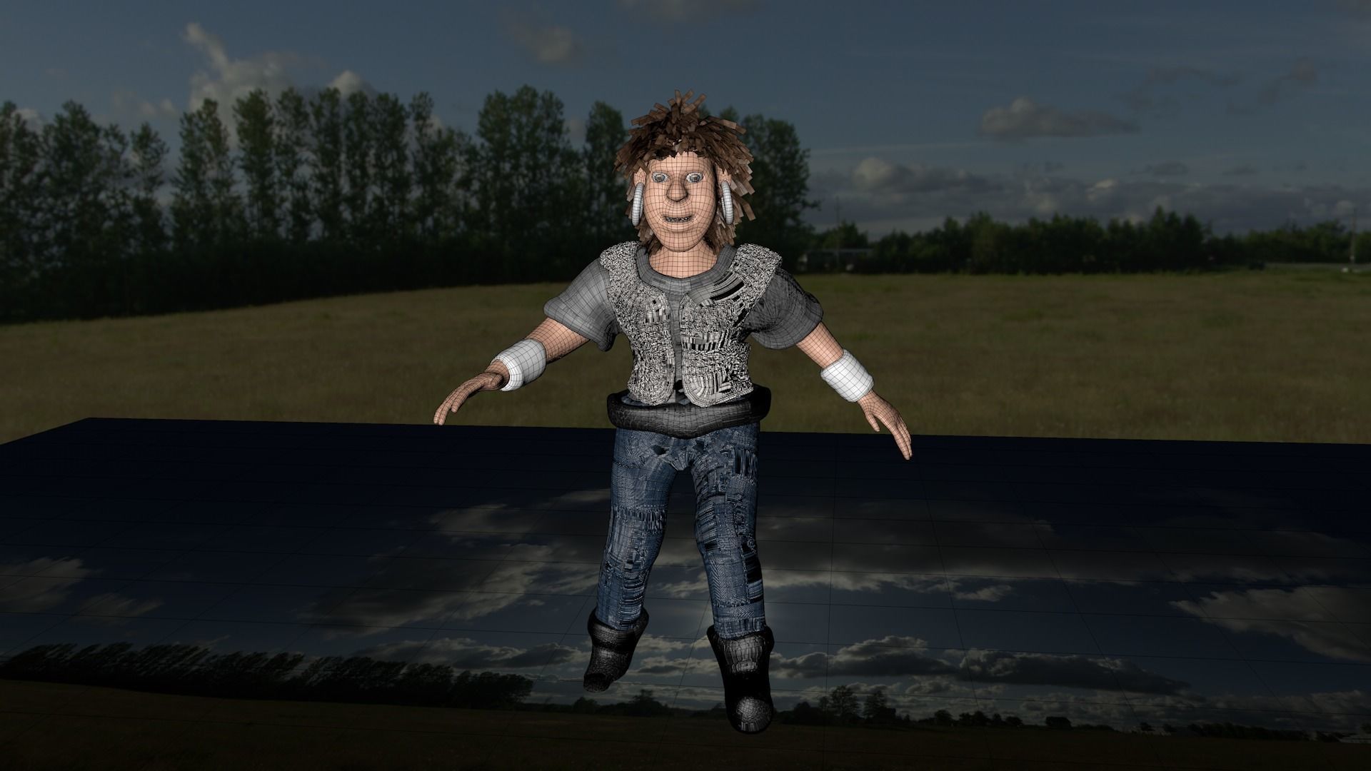 Female 3d model rigged              Low-poly 3D model_5