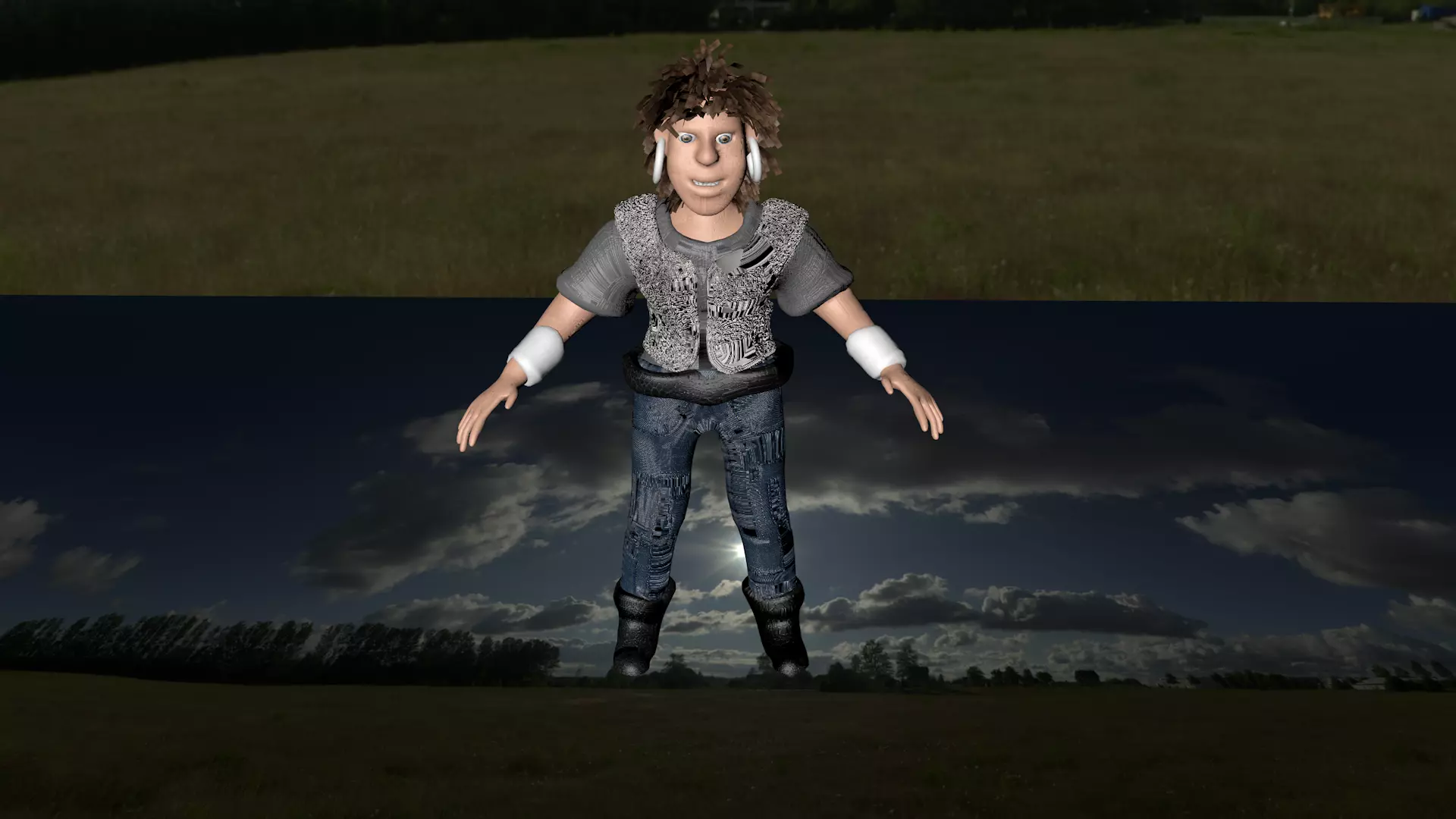 Female 3d model rigged              Low-poly 3D model_0