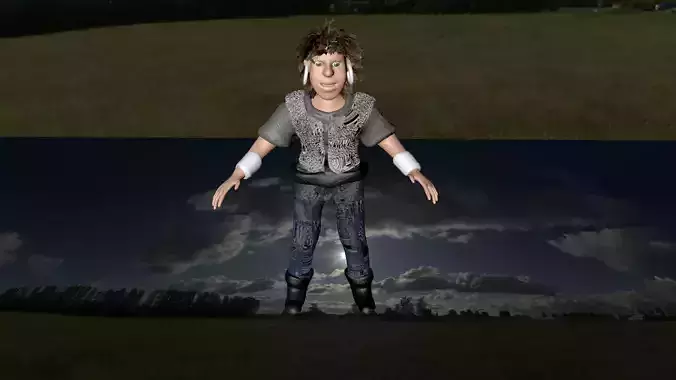 Female 3d model rigged              Low-poly 3D model