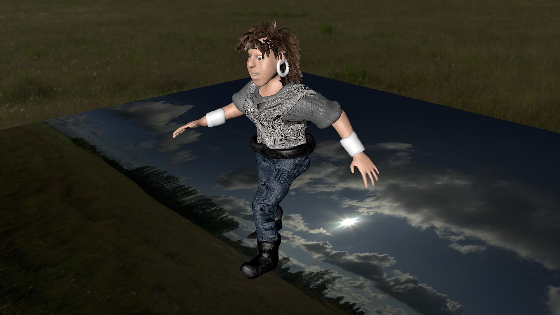 Female 3d model rigged              Low-poly 3D model_3